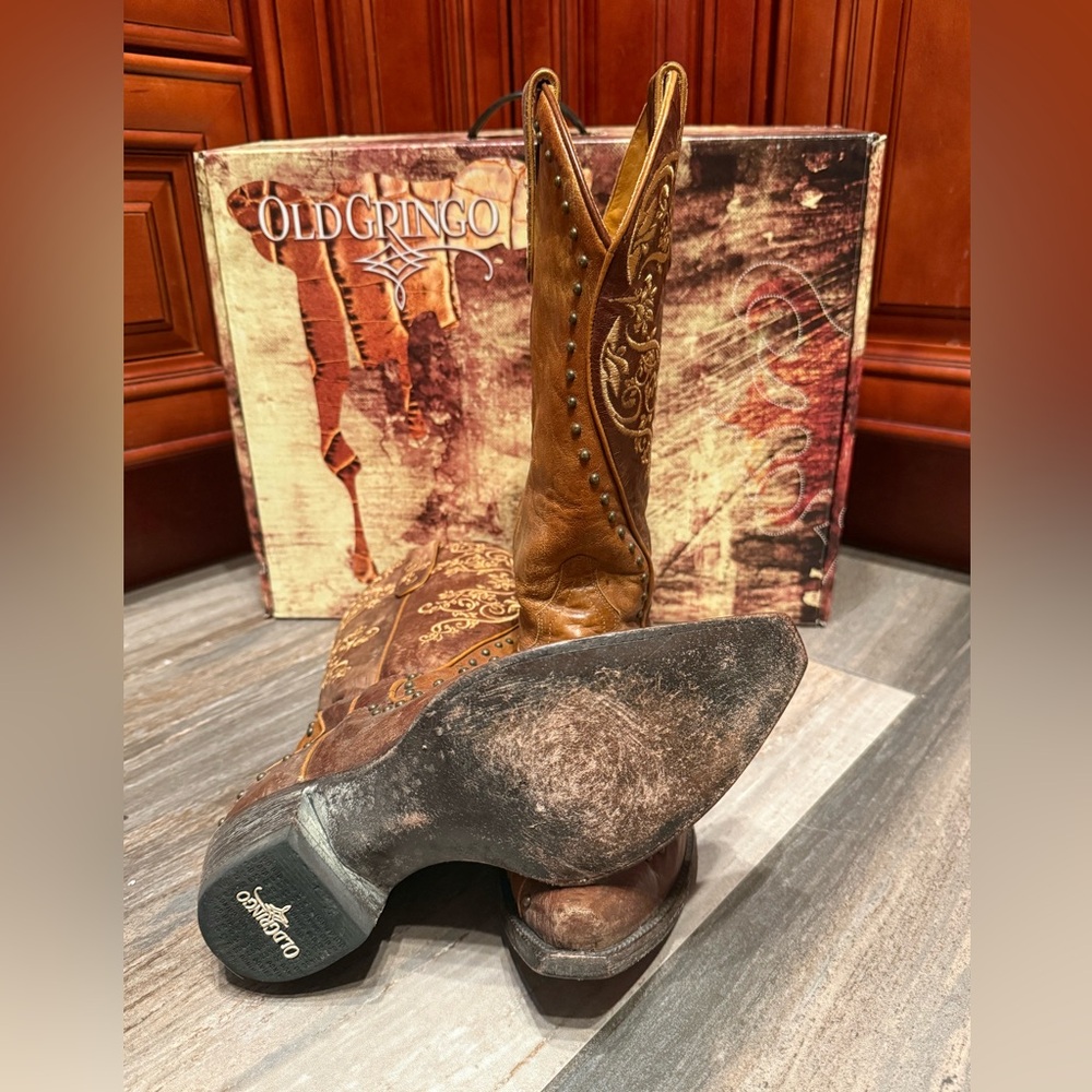 Old Gringo Arta Embroidery Stud Cowgirl Wedding Floral Cowboy Boots RARE 7.5 - Picture 8 of 10